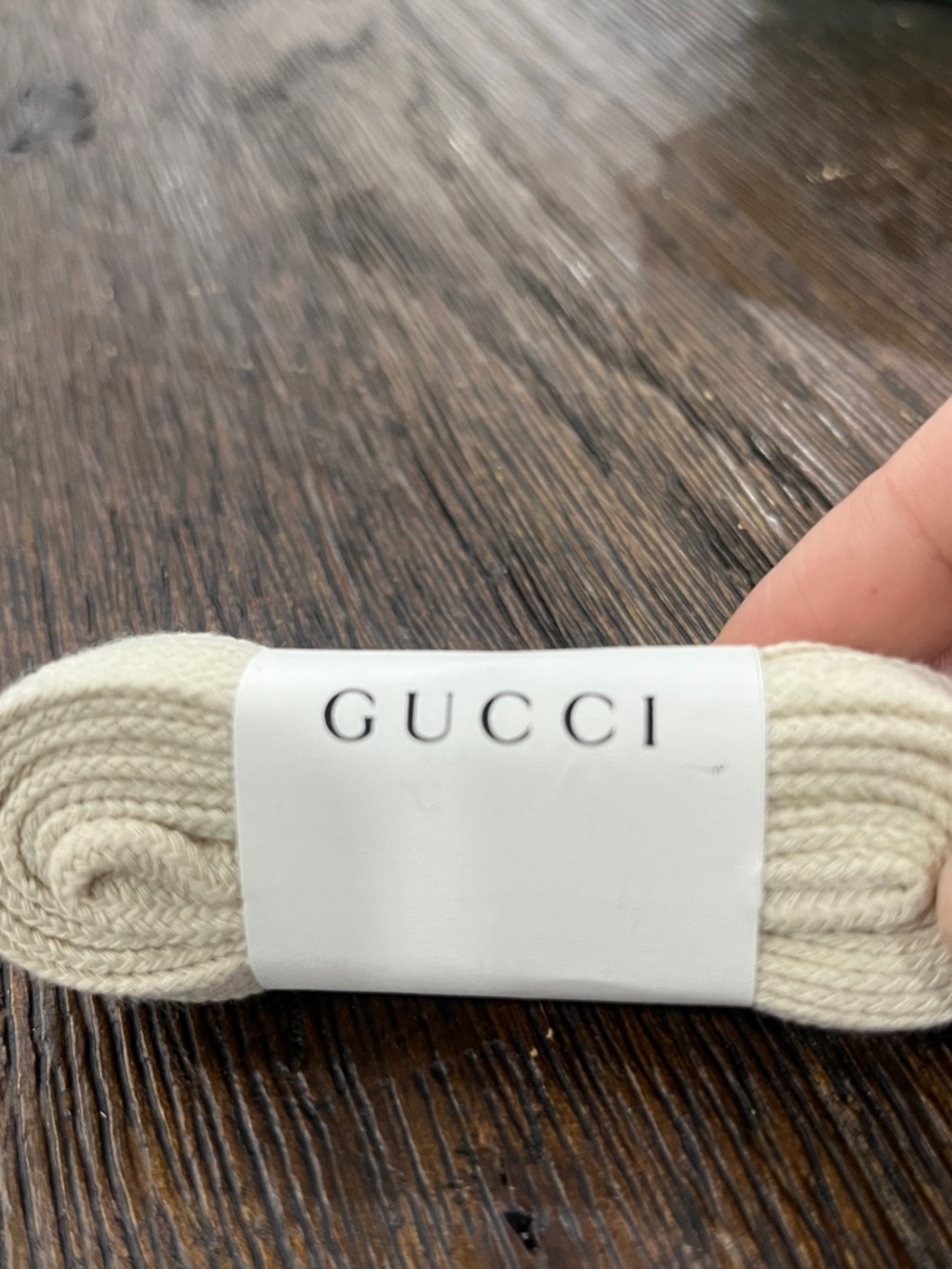 Gucci Cream Cotton Flat Shoelaces